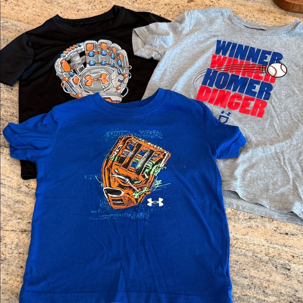 Under Armour Kids' baseball Graphic T-Shirts - Black, Blue, Gray